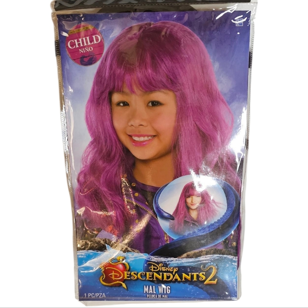 Disney Descendants 2 Mal Wig - Vibrant Purple Halloween Costume for Kids